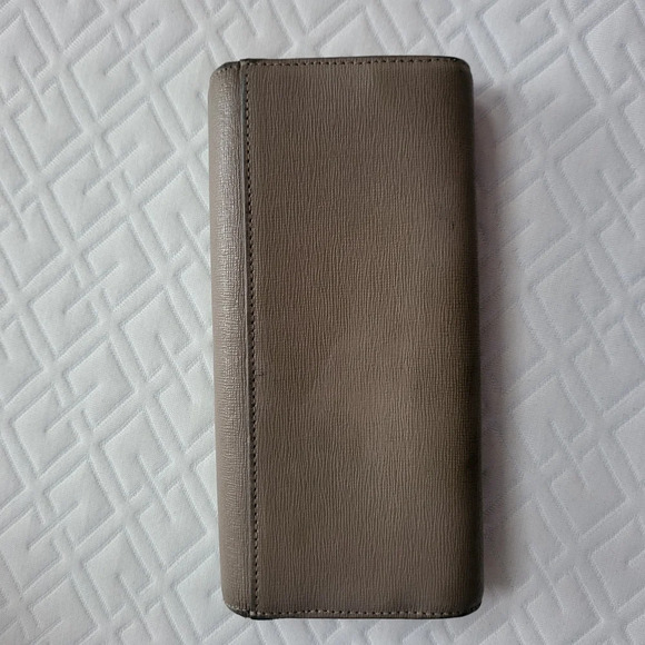 FURLA Babylon Continental Saffiano Leather Bifold Wallet Purs Grayt tope - Picture 2 of 12